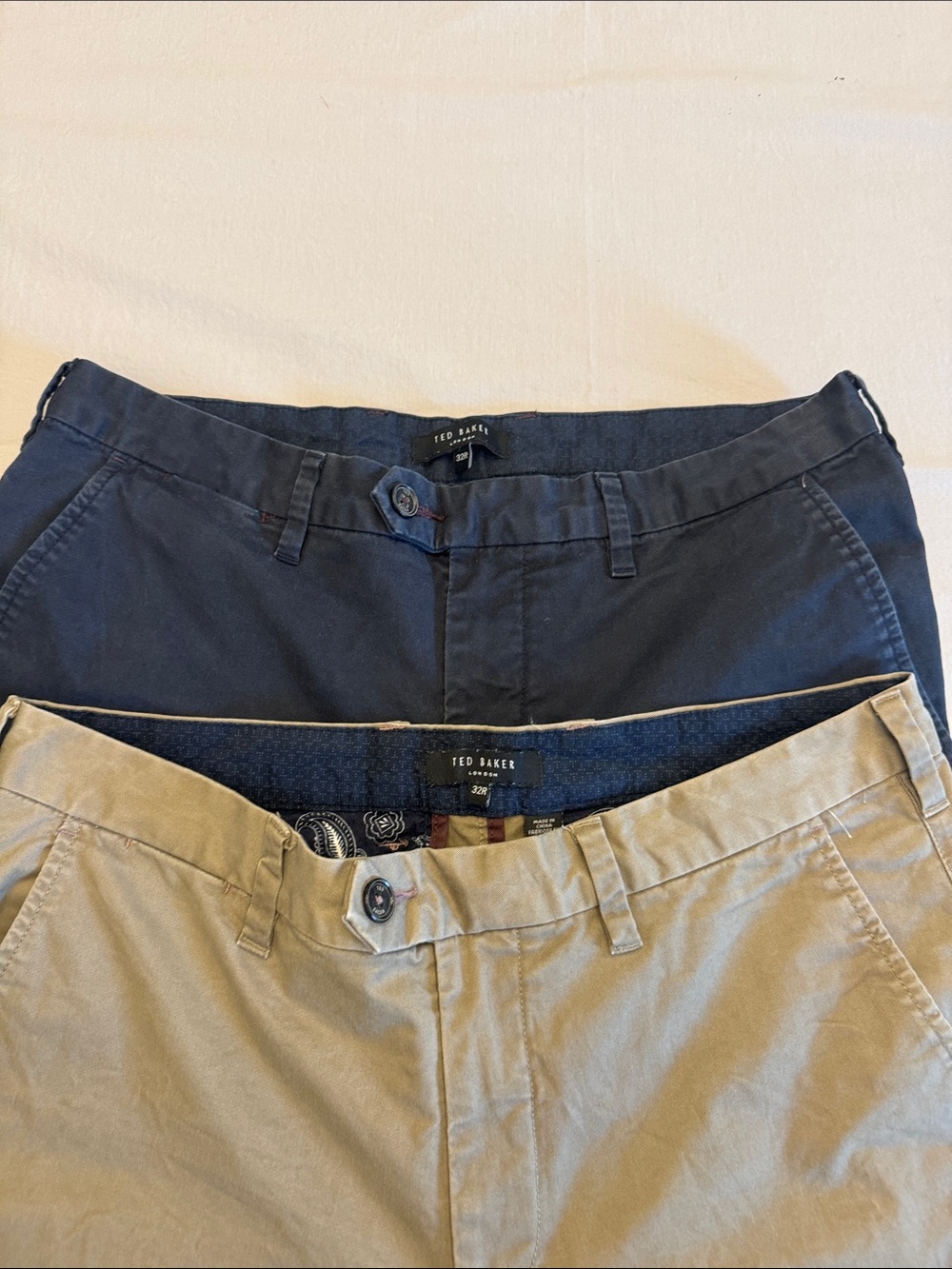 Ted Baker Men's Chinos in Navy and Khaki 2 pair